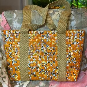 Orange juice box wrappers handmade purse tote